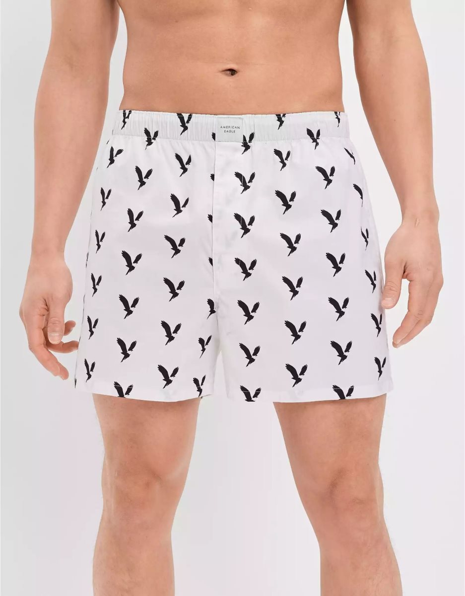 Shorts De Bain American Eagle AEO Eagle Stretch Blanche Homme | MJK-18201948